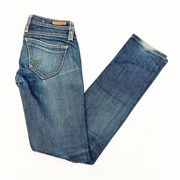 Rock Revival Skinny Denim Jeans Straight Leg Dark Wash Size 25 - Picture 9 of 9